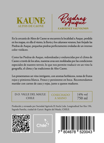 Etiqueta Cabernet Sauvignon Piedras de Auque 2021